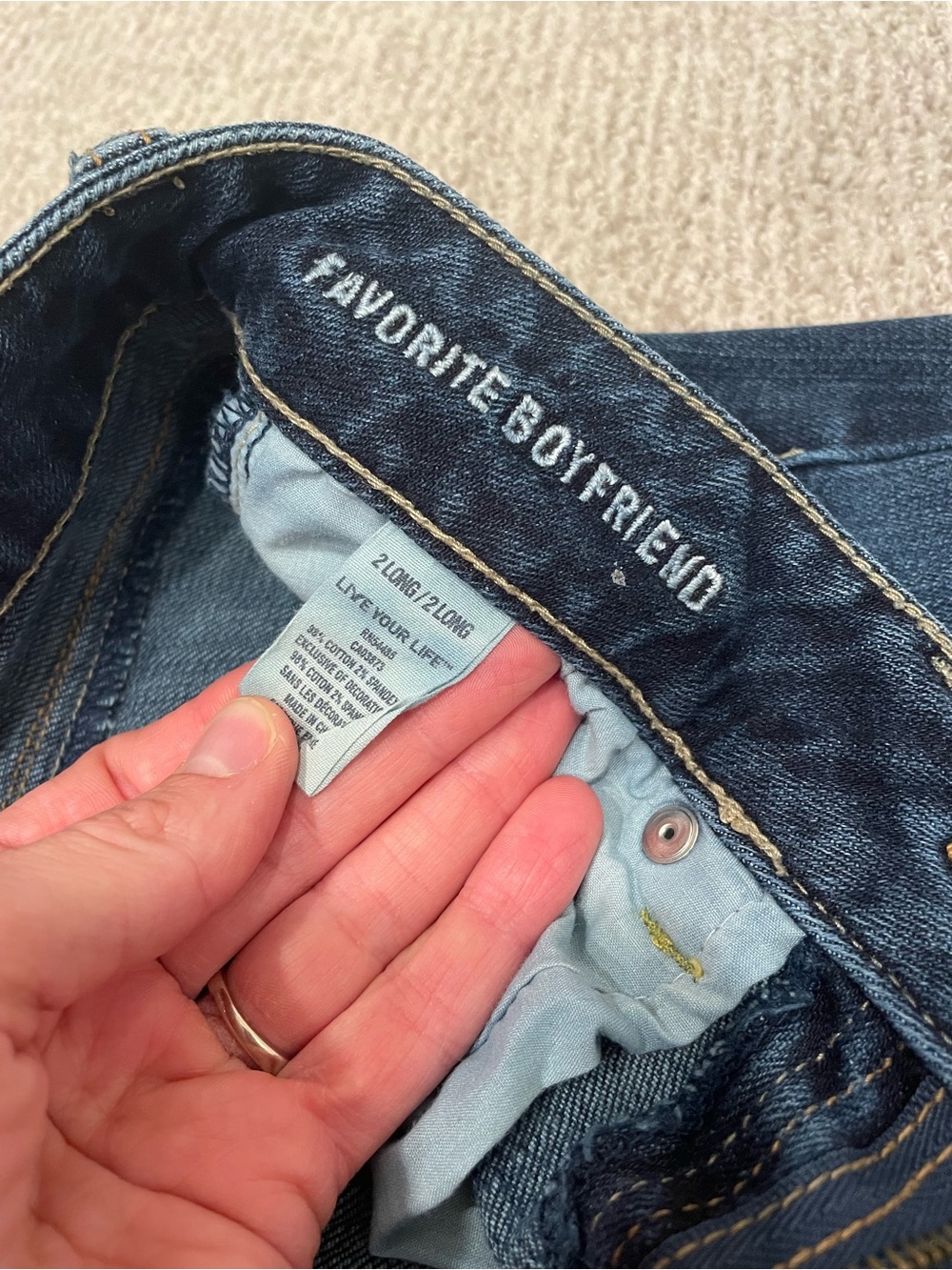 American Eagle Outfitters Women's Dark Blue Boyfriend Jeans